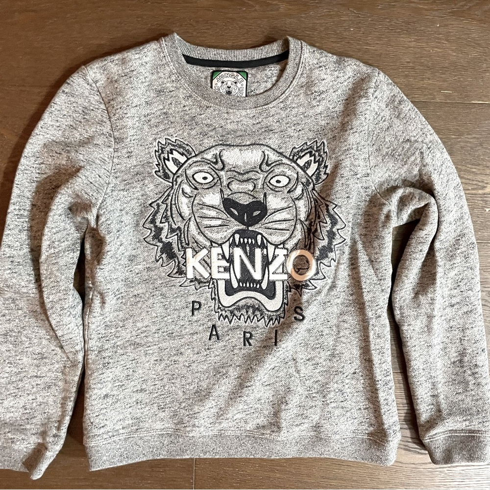 Kenzo Gray Tiger Print Women's Sweater
